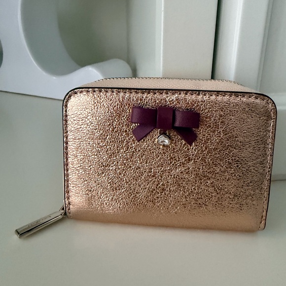 KATE SPADE Small Zip Around Card Case Wallet Other Wrapping Party Glitter NEW - Picture 9 of 16